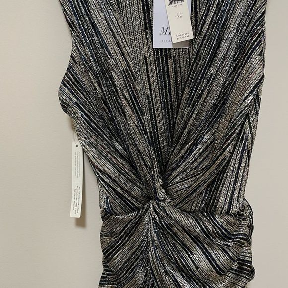 Misa Los Angeles Ava dress metallic threads maxi
multicolor stripe size XS NWT - Picture 8 of 11